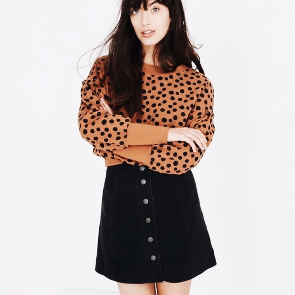 Madewell Straight Black Denim Mini Skirt